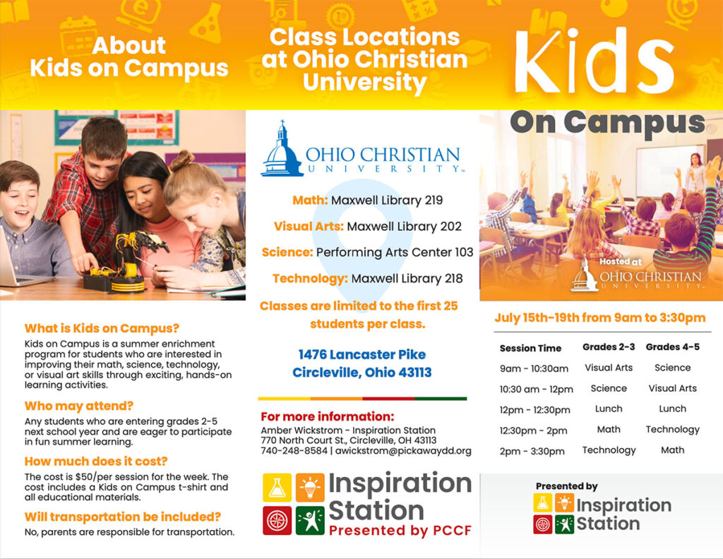 Kids on Campus brochure - text in the website page